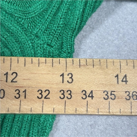 Maeve Anthropologie Puff Sleeve Knit Blouse Womes Small Green Mock Neck - Picture 3 of 8